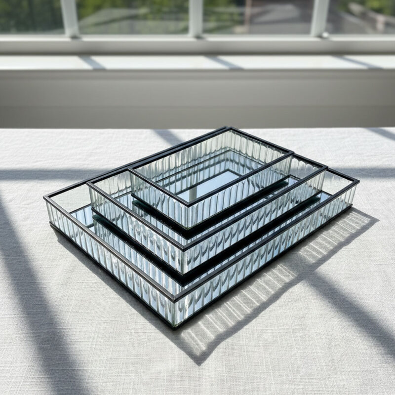 The Skyline" Fluted Mirrored Trio