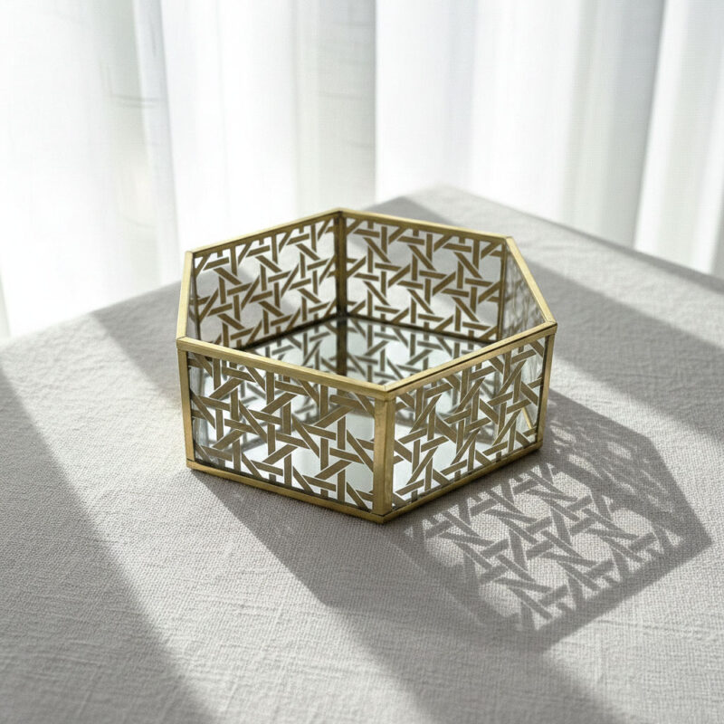 The Lattice" Hexagonal Vanity Tray