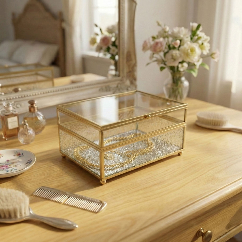 The Ripple Luxe" Glass Jewelry Chest