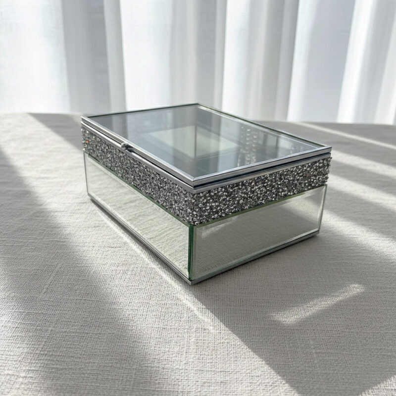 The Silver Spark" Mirrored Keepsake Box