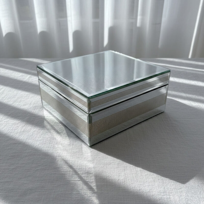 Sophisticated Mirrored Jewelry Organizer - Premium Black Flocking Interior