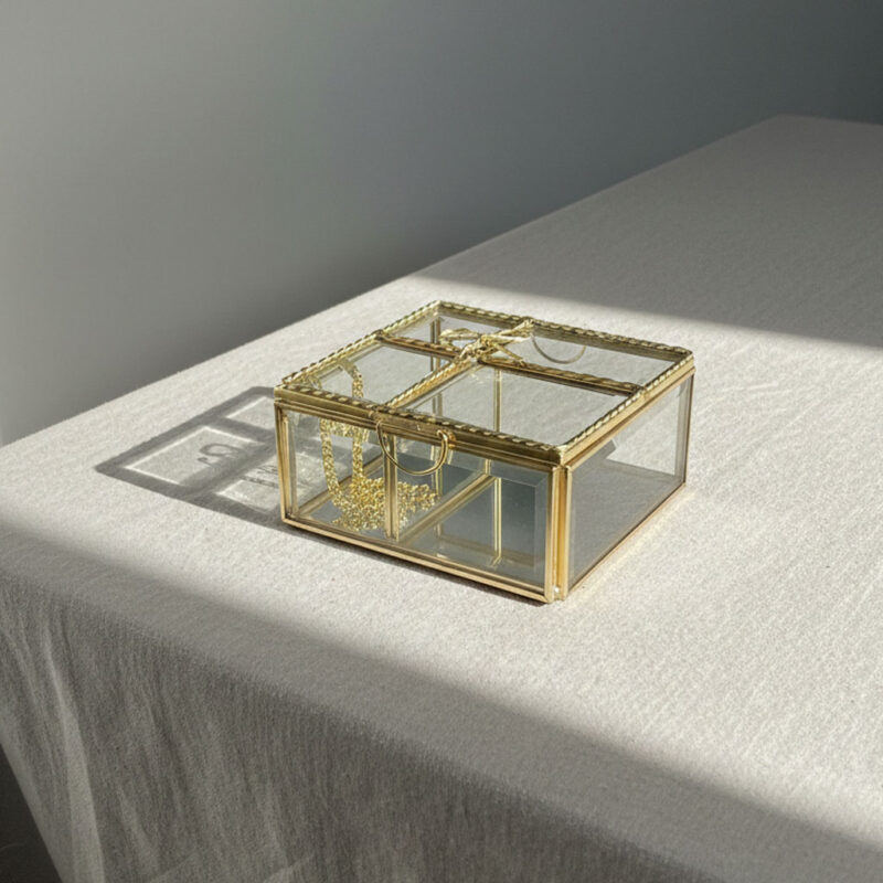 The Ribbon Luxe" Beveled Keepsake Chest