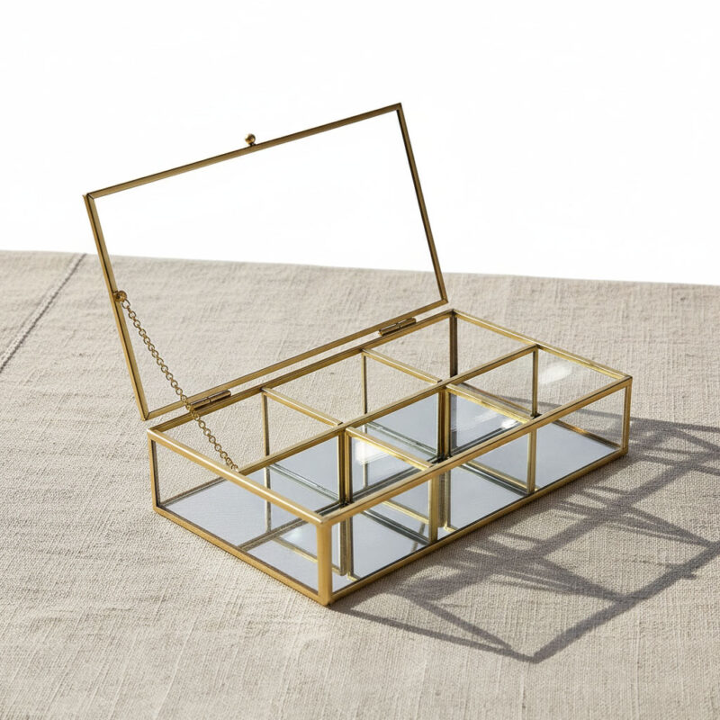 The Sextet" Iron-Gold Glass Organizer