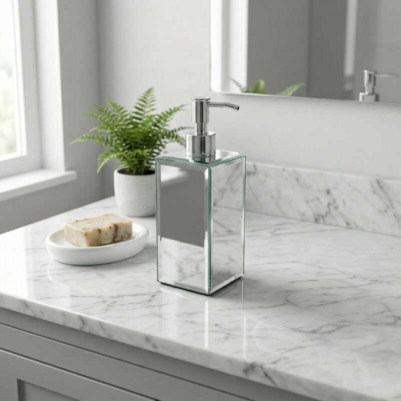 Square Mirrored MDF Soap Dispenser
