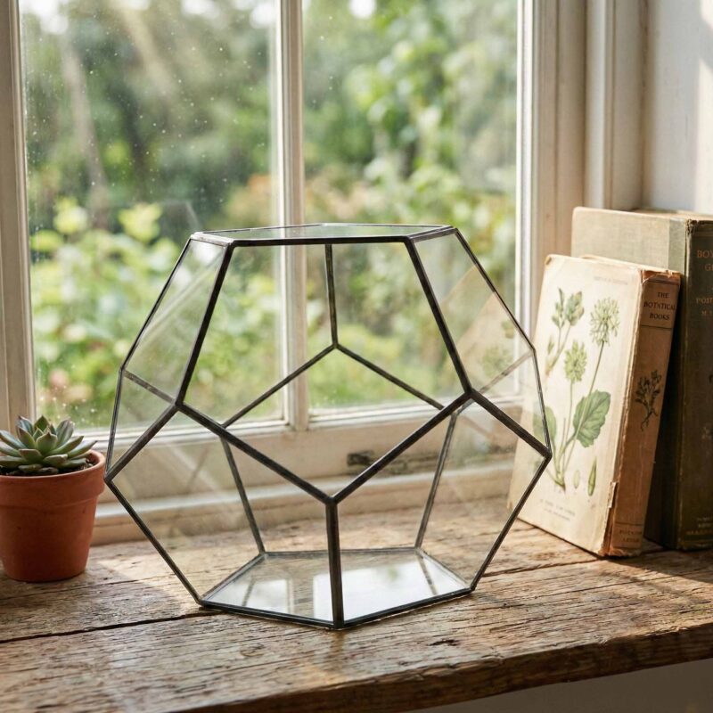 SKU137 Spherical Geometric Dodecahedron Glass Terrarium for Succulents