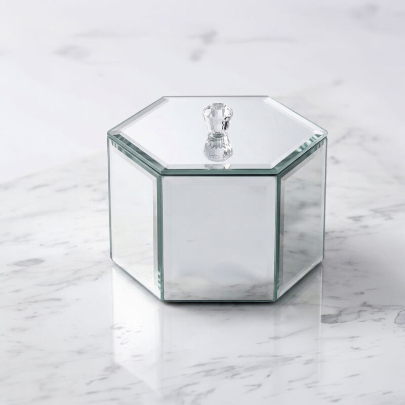 The Prism Hex" Mirrored Keepsake Box